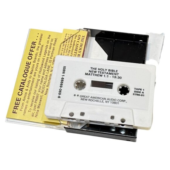 King James Holy Bible New Testament 12 Cassette Audio 11 New Wood Box Scourby 79 - Picture 12 of 16